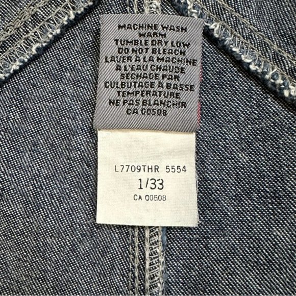 Vintage Silver Jeans Denim Overalls Flare Leg Dark Wash 90's Y2K - Size 1/33 - Picture 9 of 12